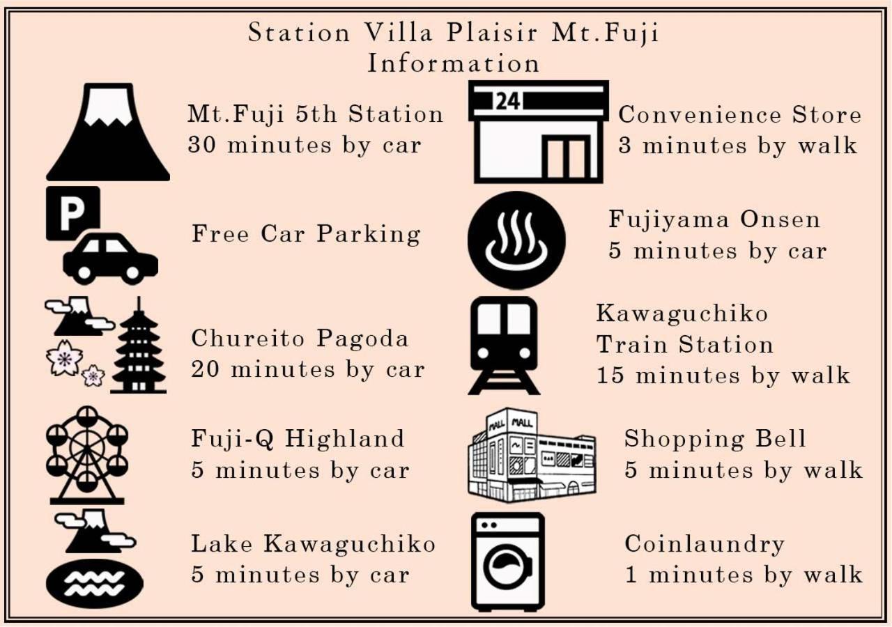 פוג'יקאוואגוצ'יקו Station Villa Plaisir Mt. Fuji מראה חיצוני תמונה